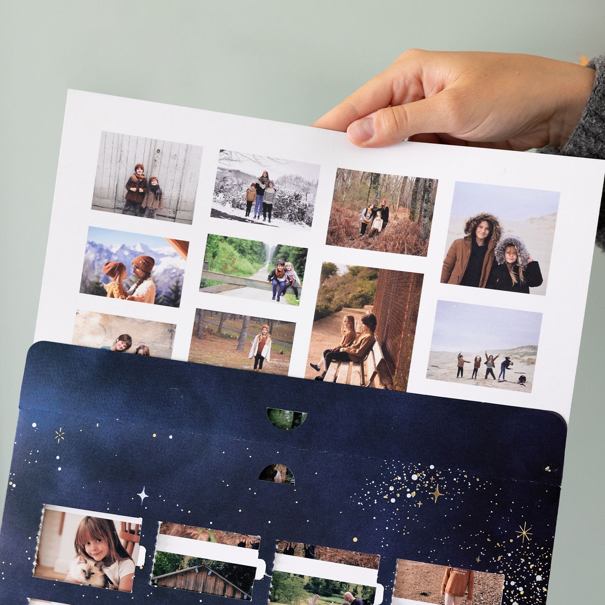 Calendrier de l'Avent Nuit étoilée doré à chaud