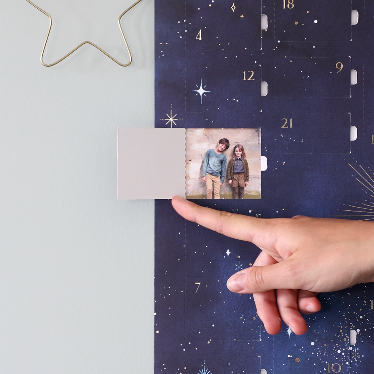 Calendrier de l'Avent Nuit étoilée doré à chaud