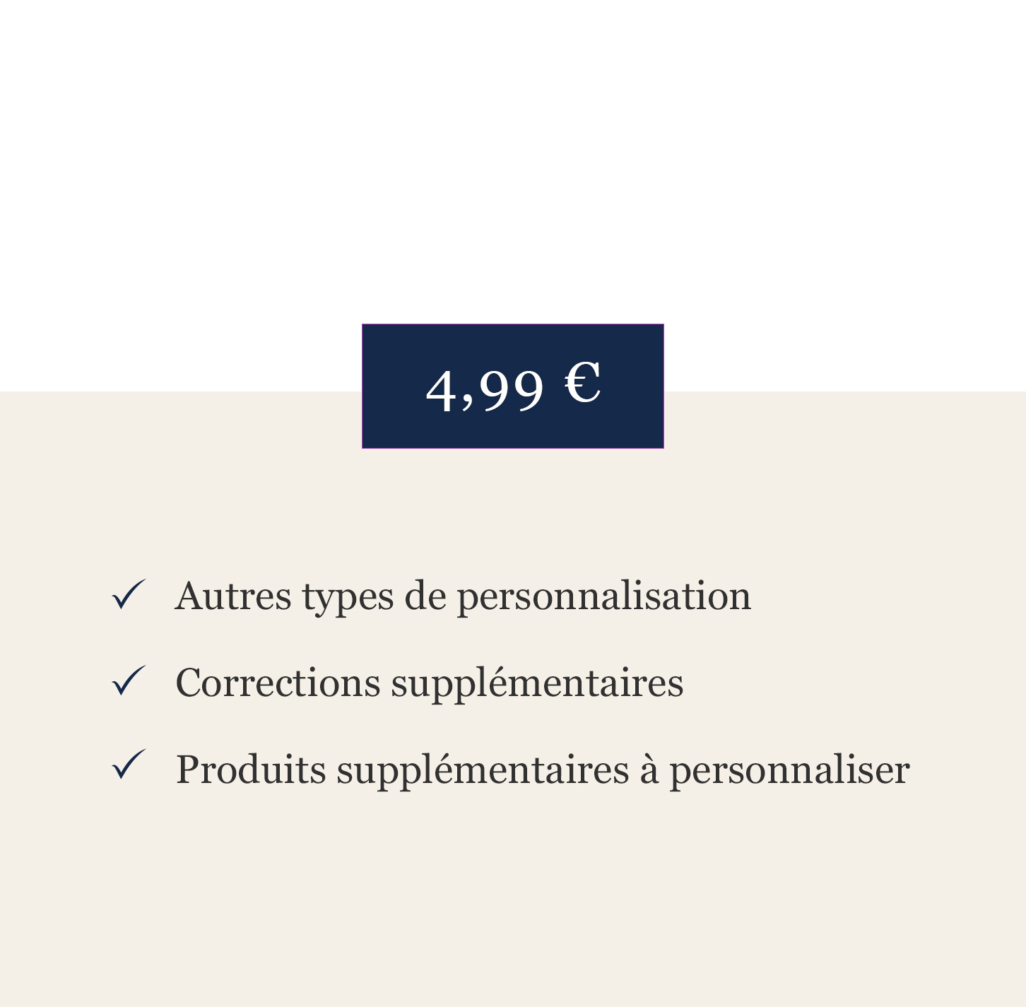 Produit sur mesure Option complémentaire