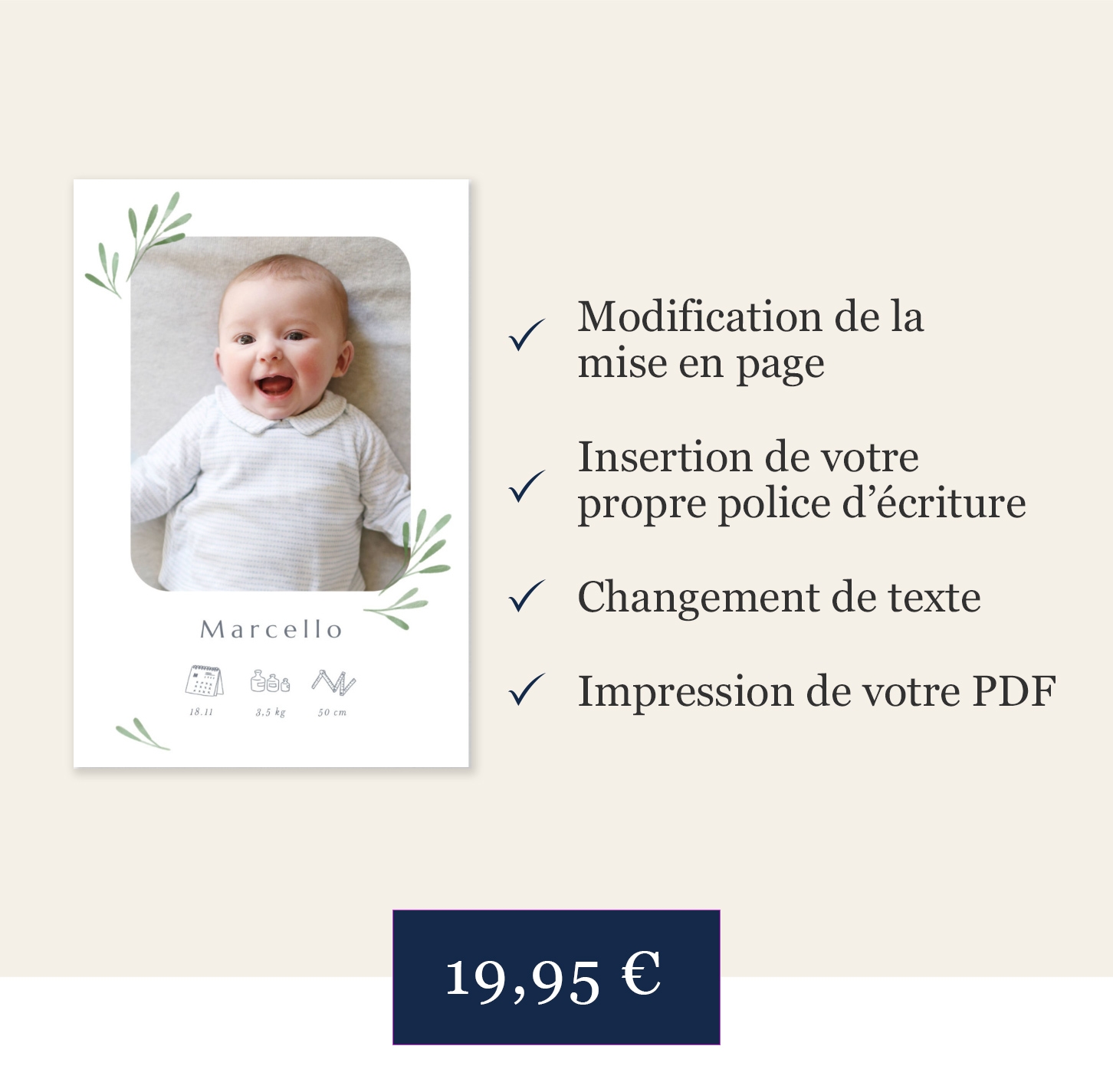 Produit sur mesure Texte et mise en page