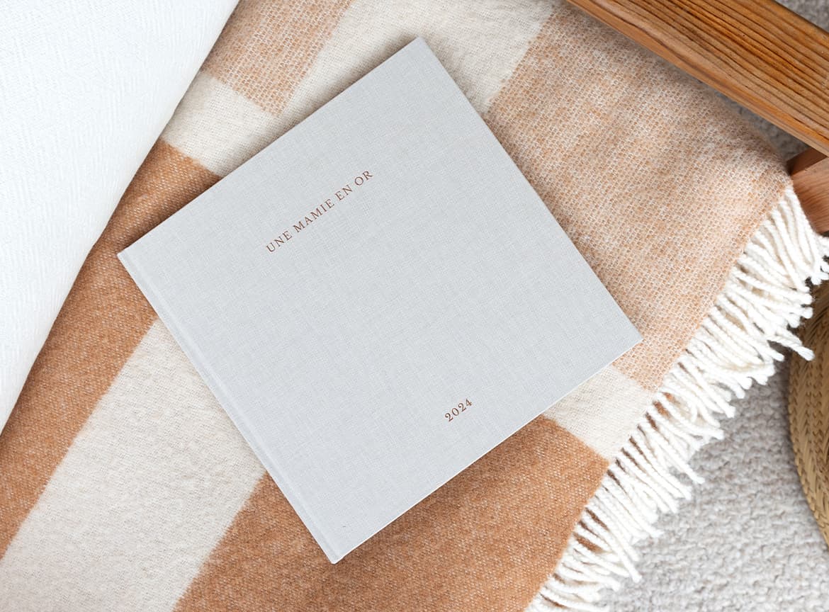 Livre tissu couverture photo fête des mères