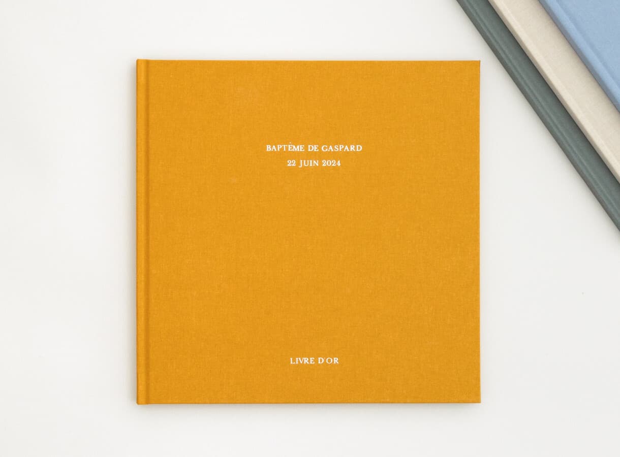 Livre d'or baptême tissu