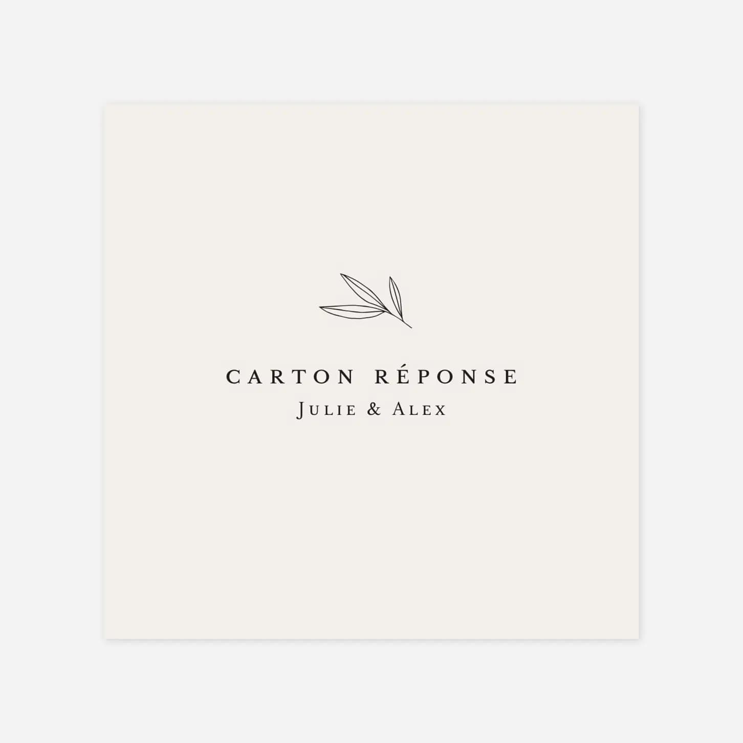 Carton réponse mariage Jeune pousse