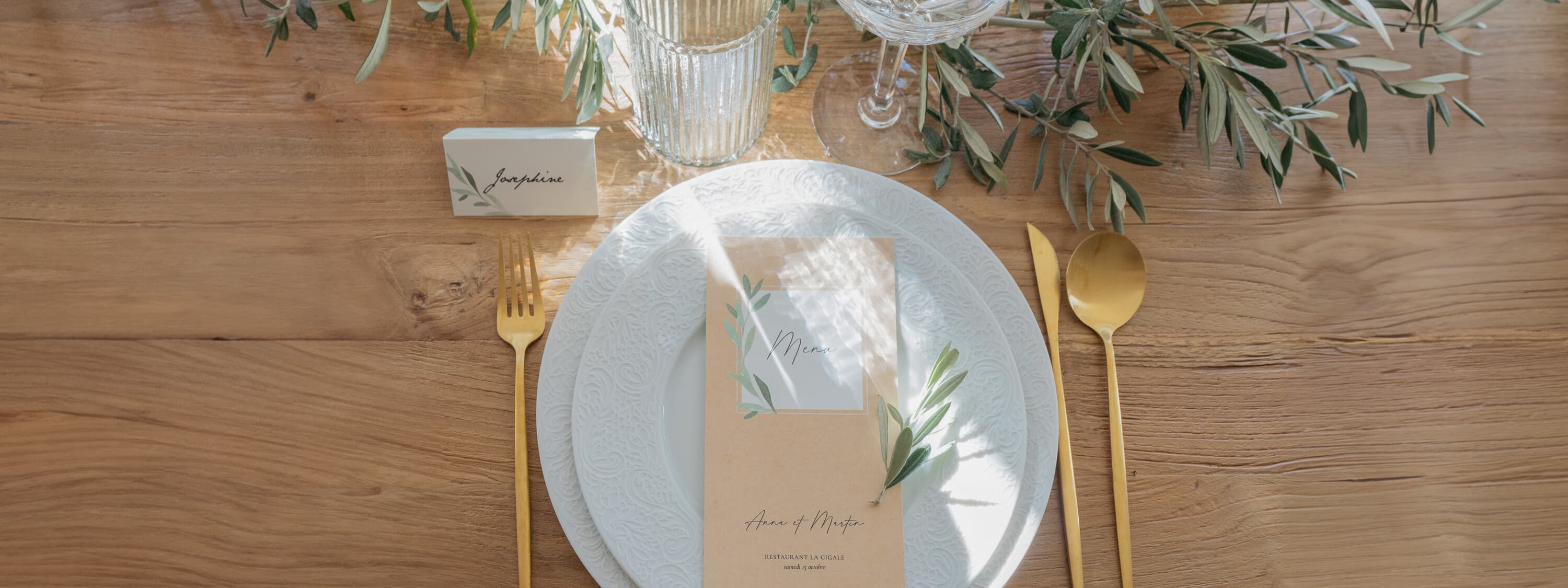 Menu de mariage moderne