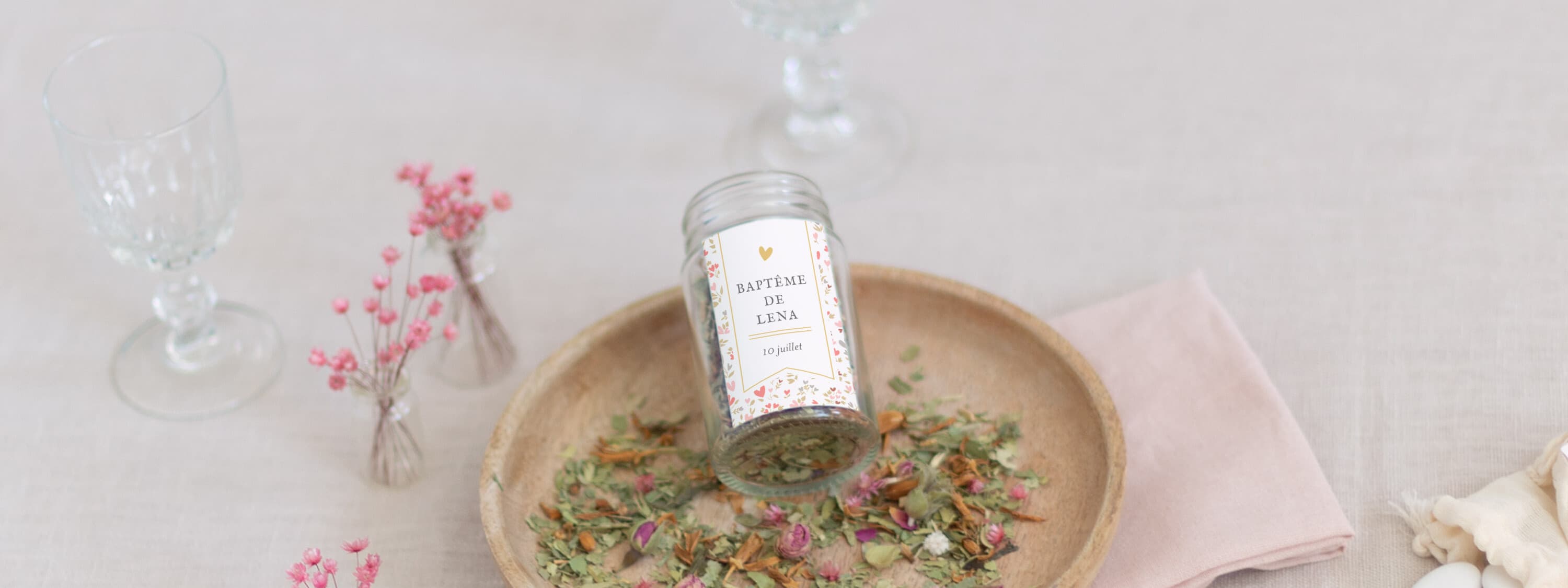 Étiquette autocollante baptême