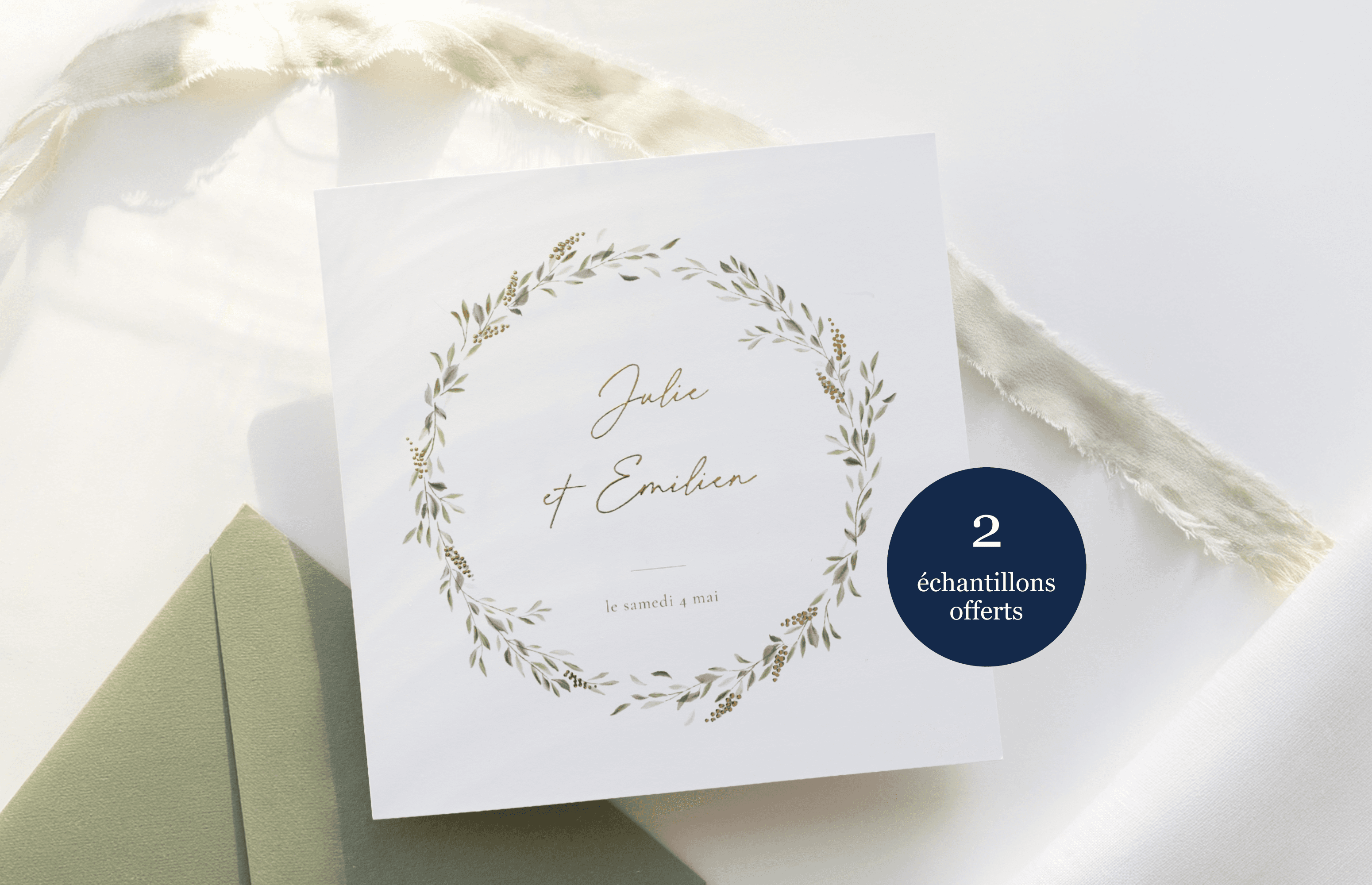 Faire-part de mariage nature