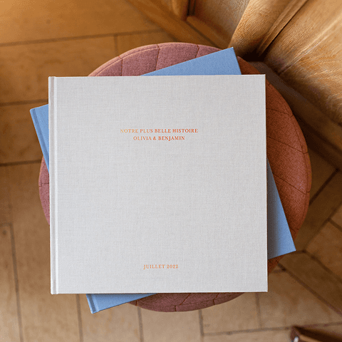 Livre photo couverture tissu