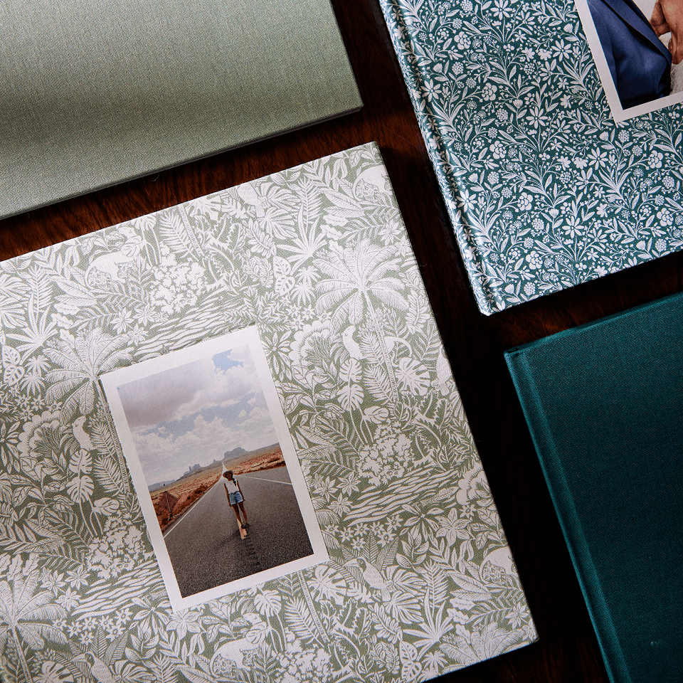 Livres photos couverture tissu