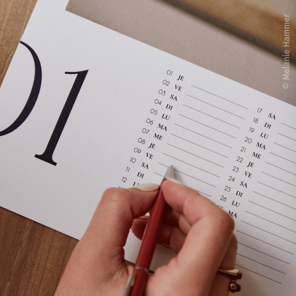 Calendrier cases personnalisables