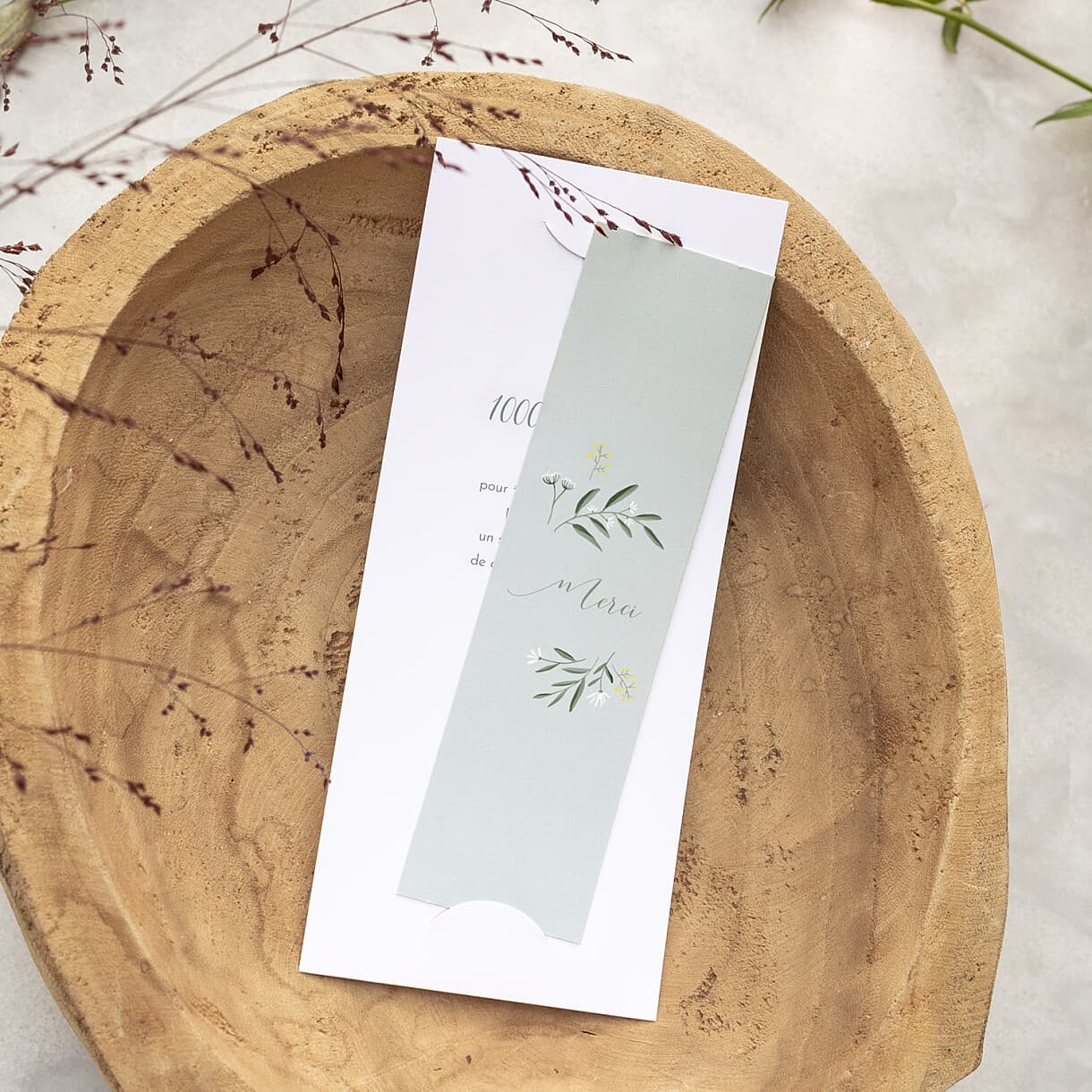 Carte de remerciement mariage Douceur