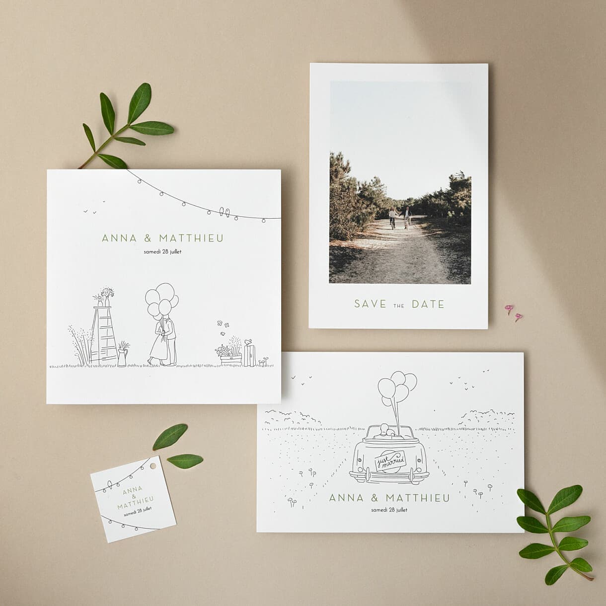 Faire-part de mariage promesse bohème