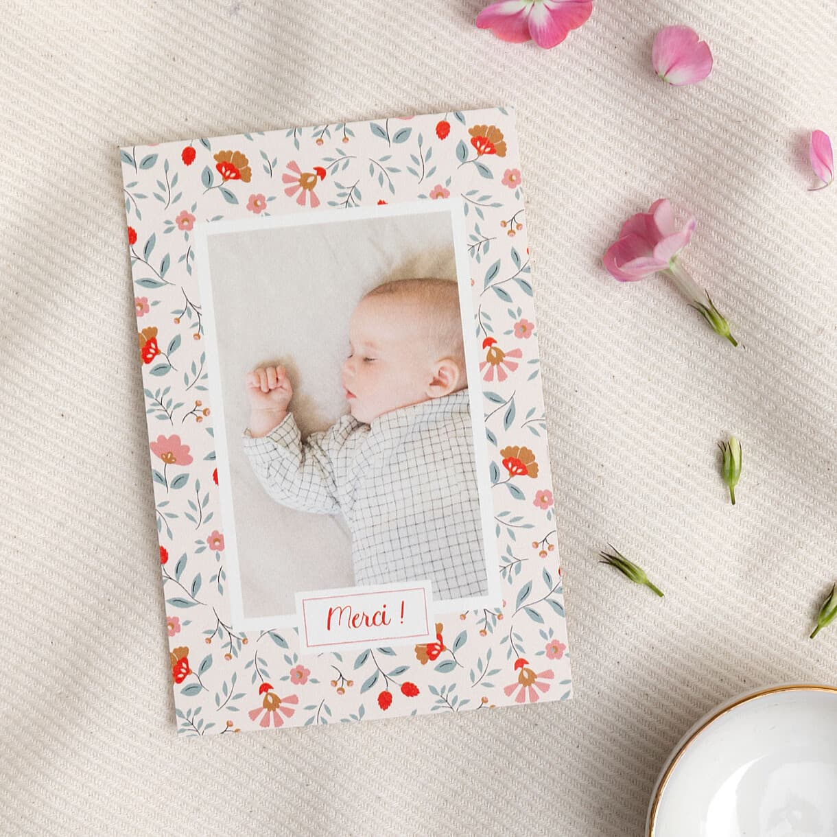 Carte de remerciement Flora