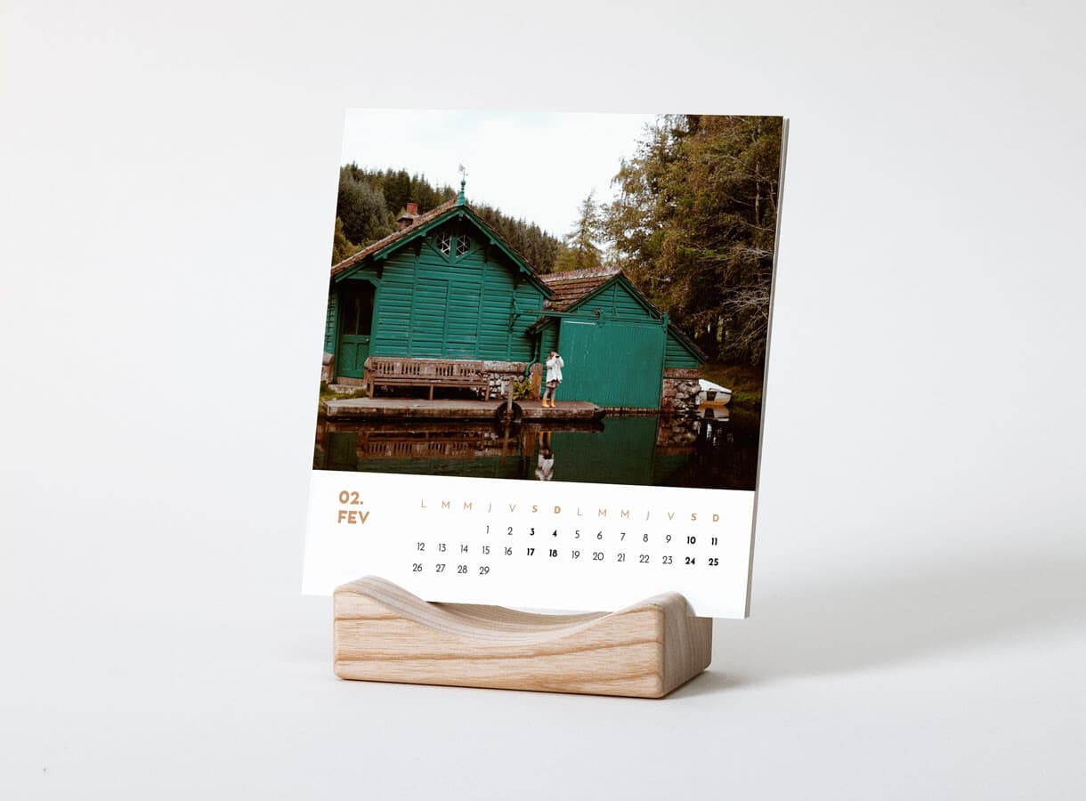 Calendrier personnalisé support en bois