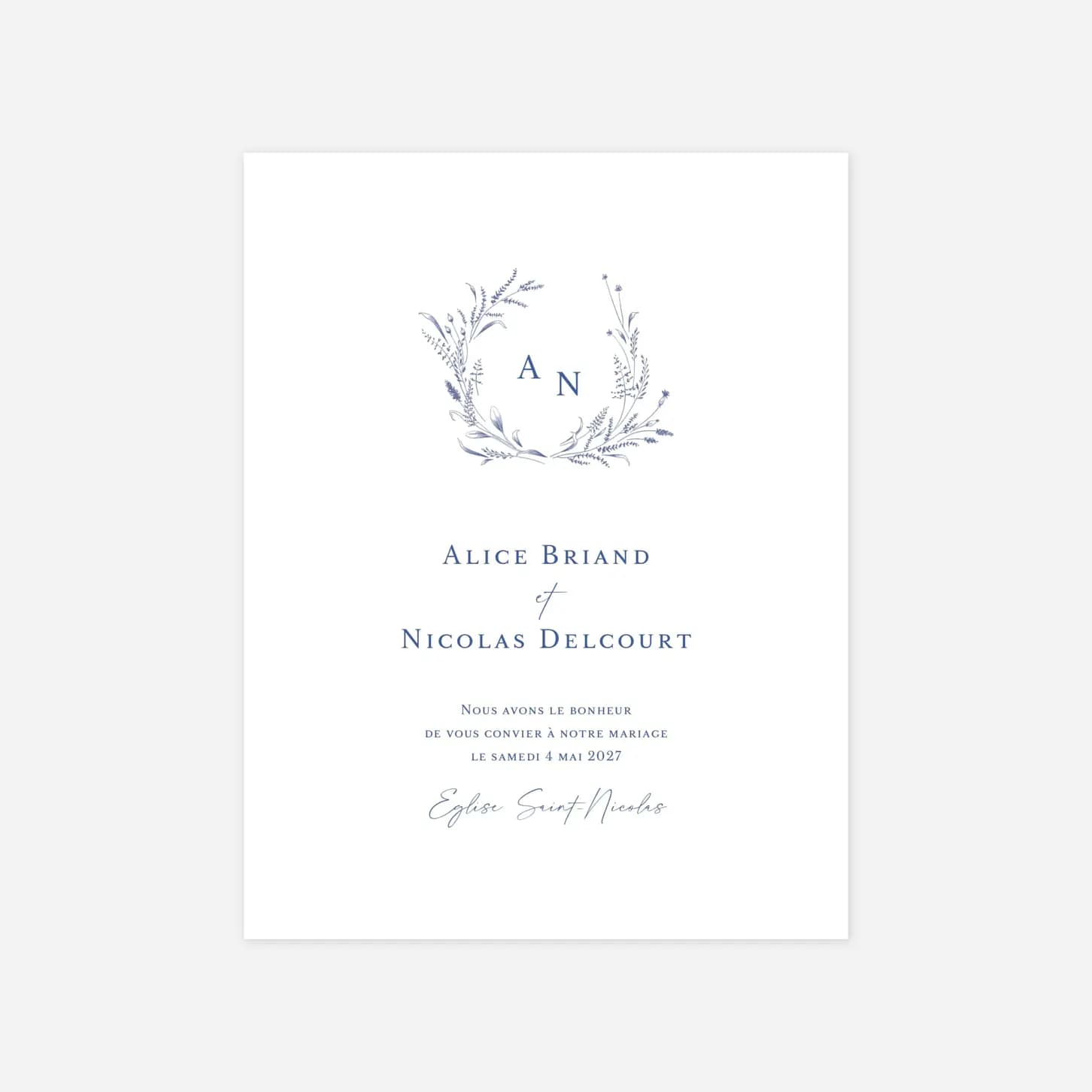 Faire-part de mariage Couronne traditionnelle