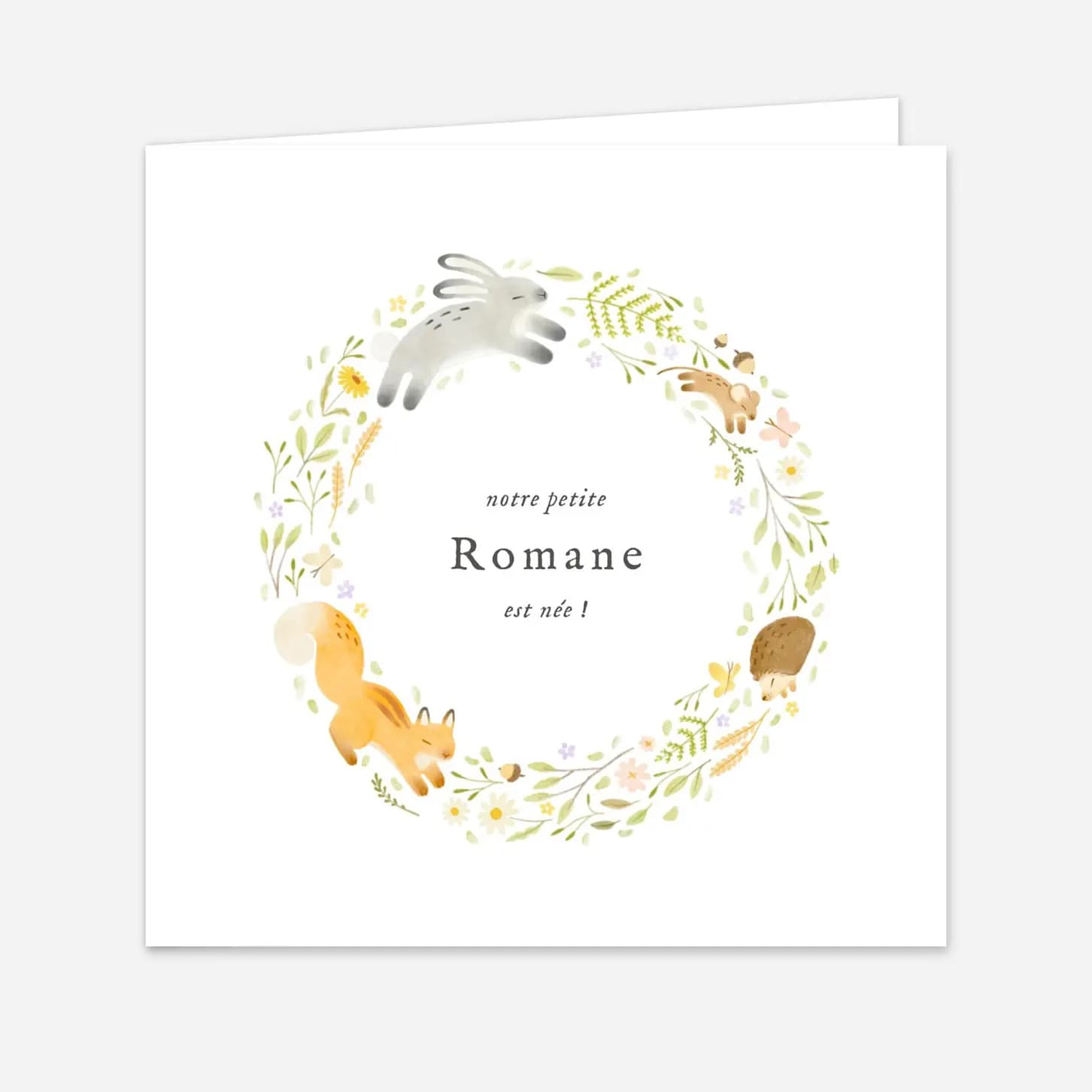 Faire-part de naissance Comptine des animaux