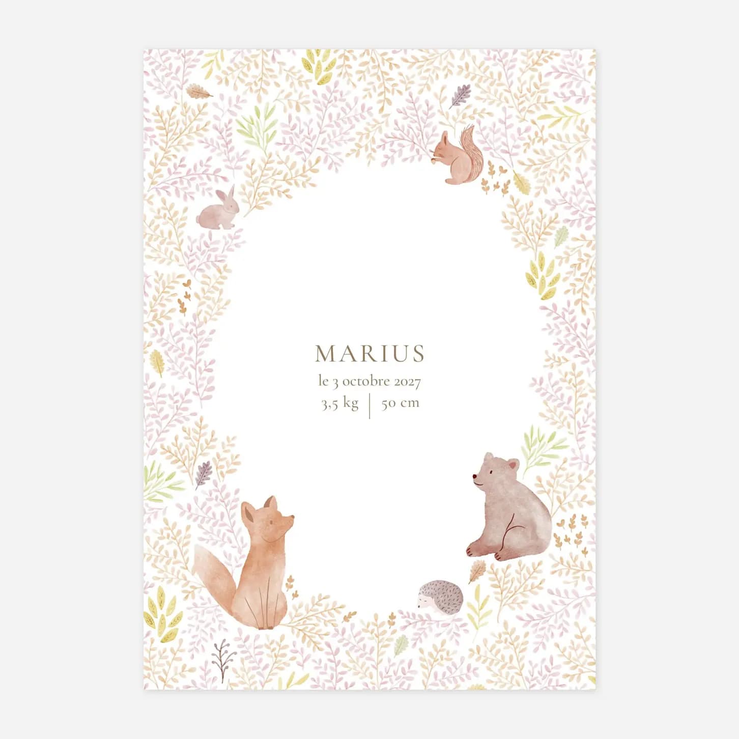 Faire-part de naissance Balade en forêt
