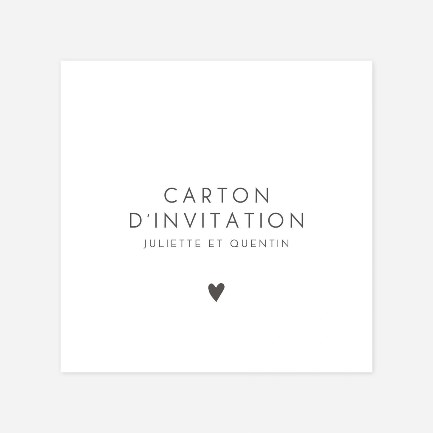 Carton d'invitation mariage Élégant coeur