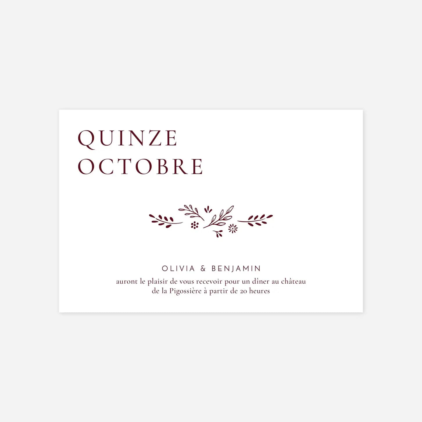 Carton d'invitation mariage Laure de Sagazan