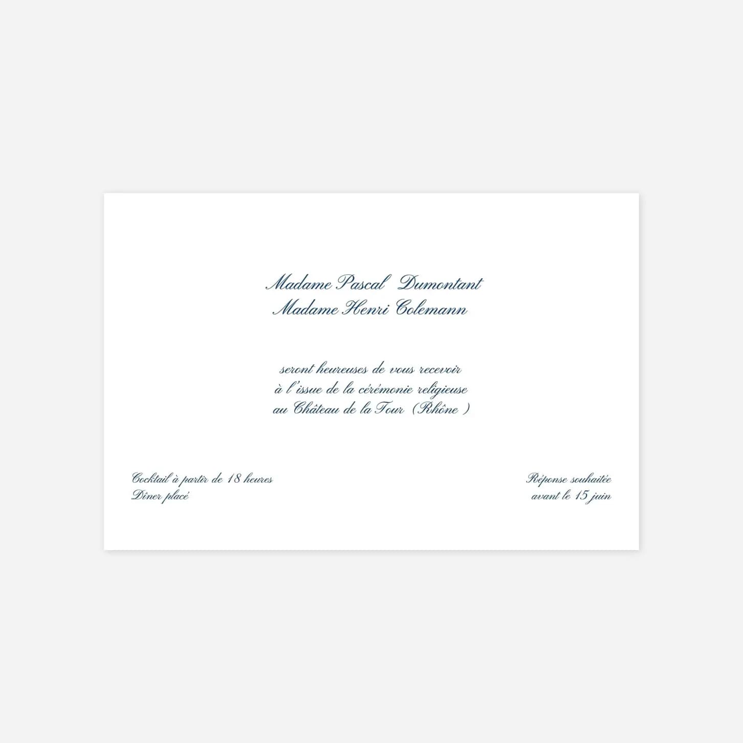 Carton d'invitation mariage Traditionnel