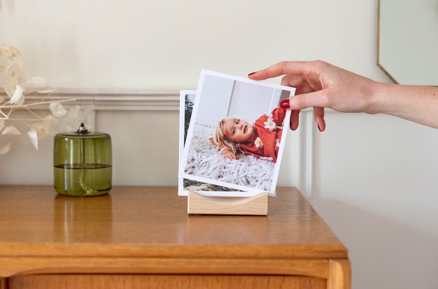 Porte photo en bois pour tirages photos