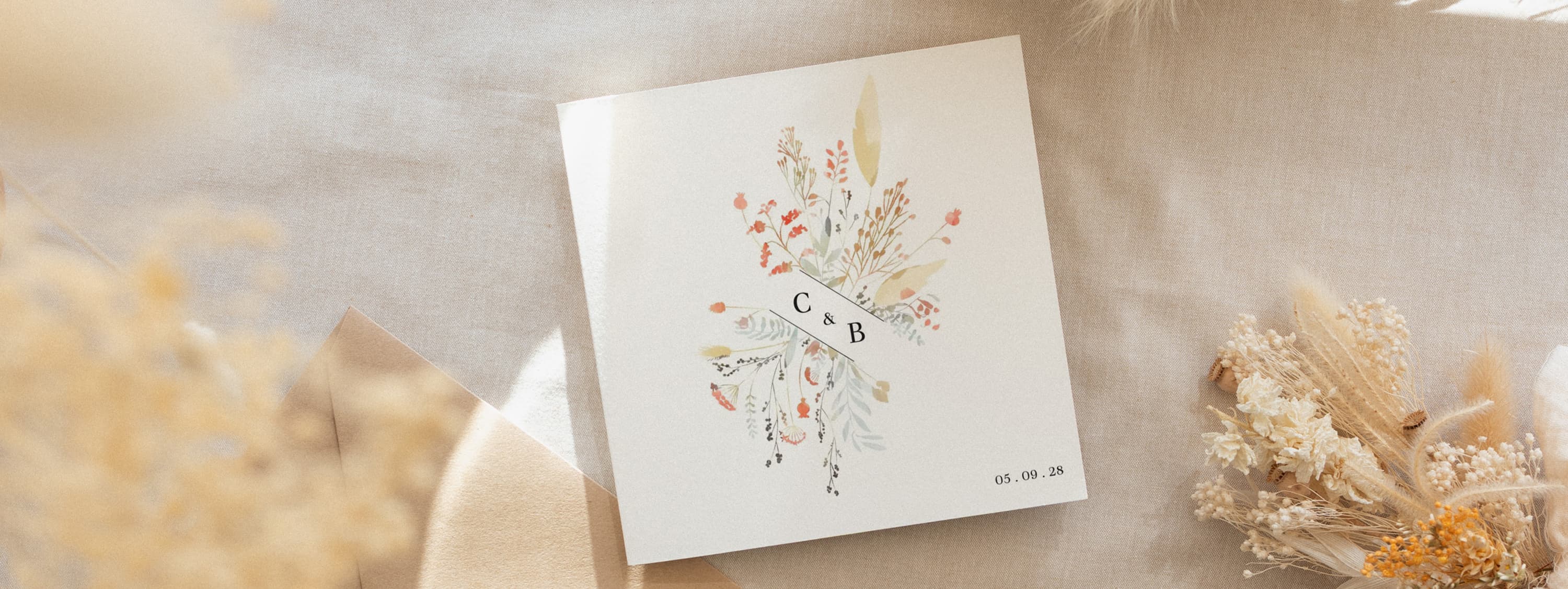 Faire-part de mariage bohème