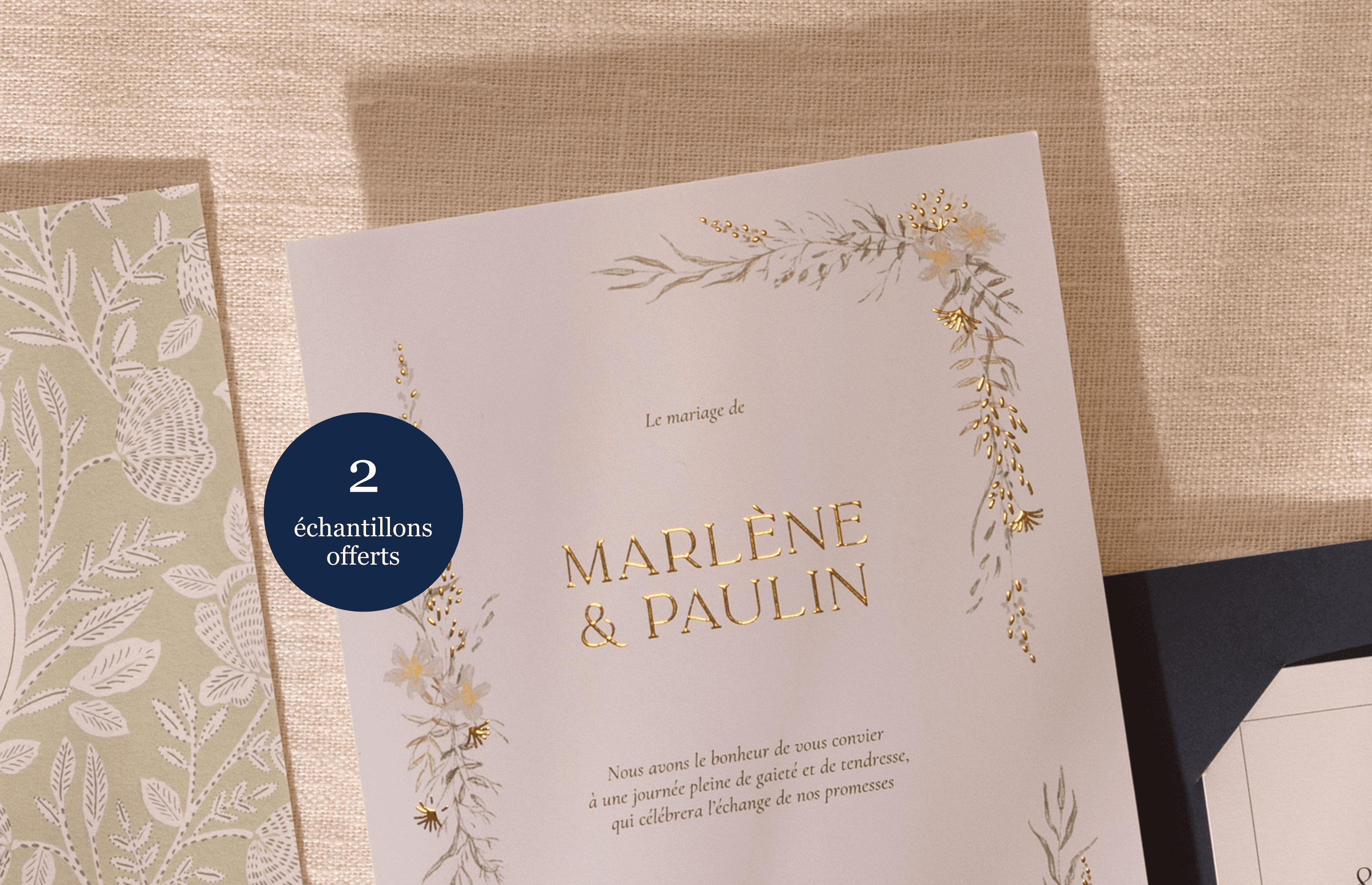Faire-part de mariage dorure
