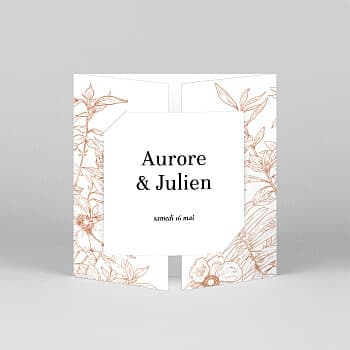 Faire-part de mariage Ronde des prés (arche) dorure vert