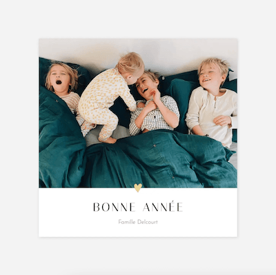 Carte de voeux Coeur d'or