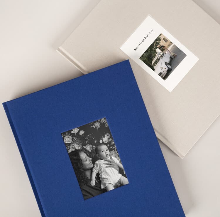 Album photo vintage tissu avec photo