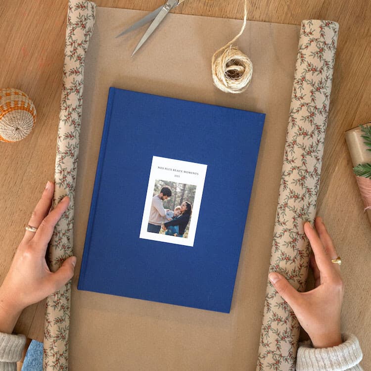 Album photo Noël couverture tissu photo