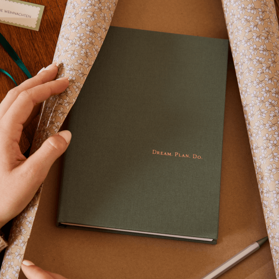 Carnet tissu doré