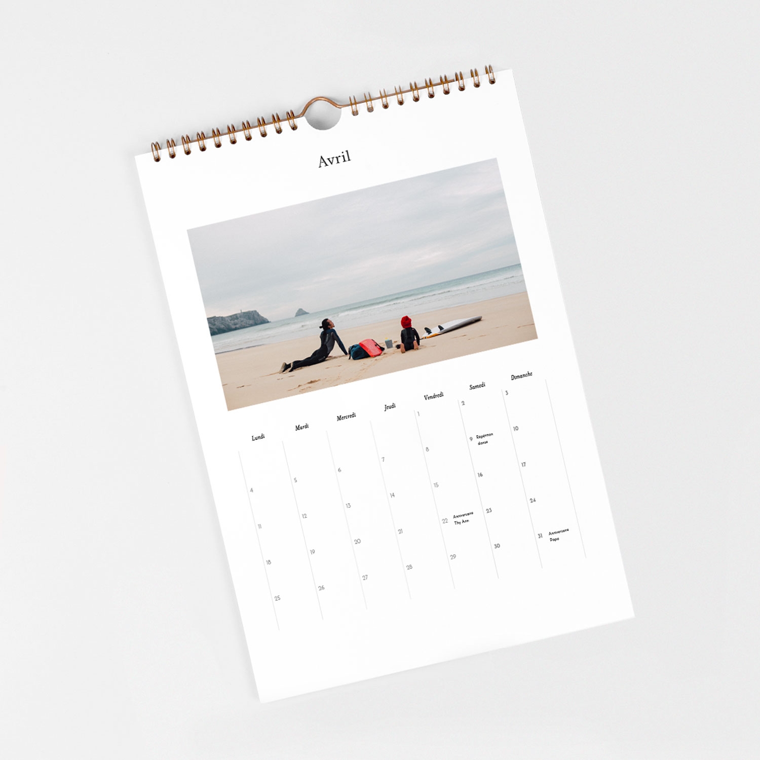 Calendrier mural cases personnalisables Magazine Chromatique