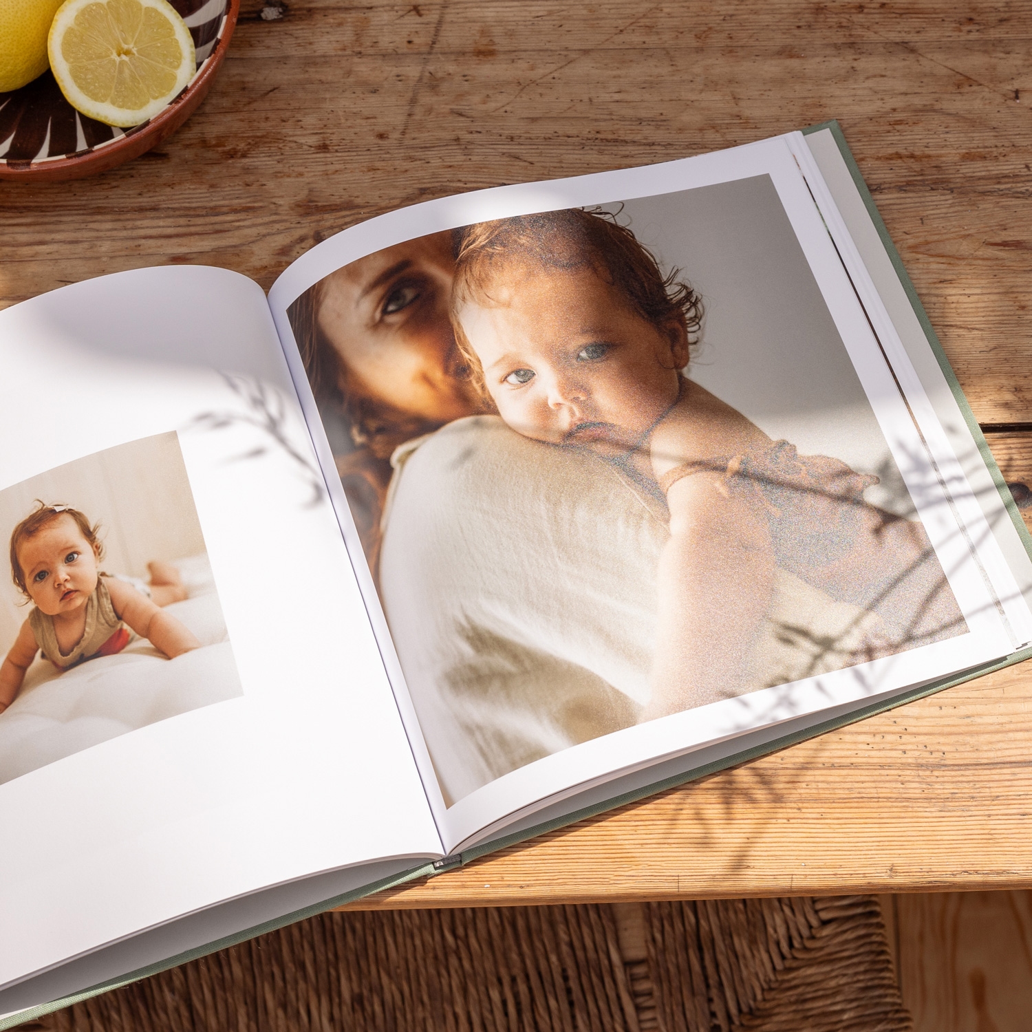 Livre photo couverture tissu titre doré