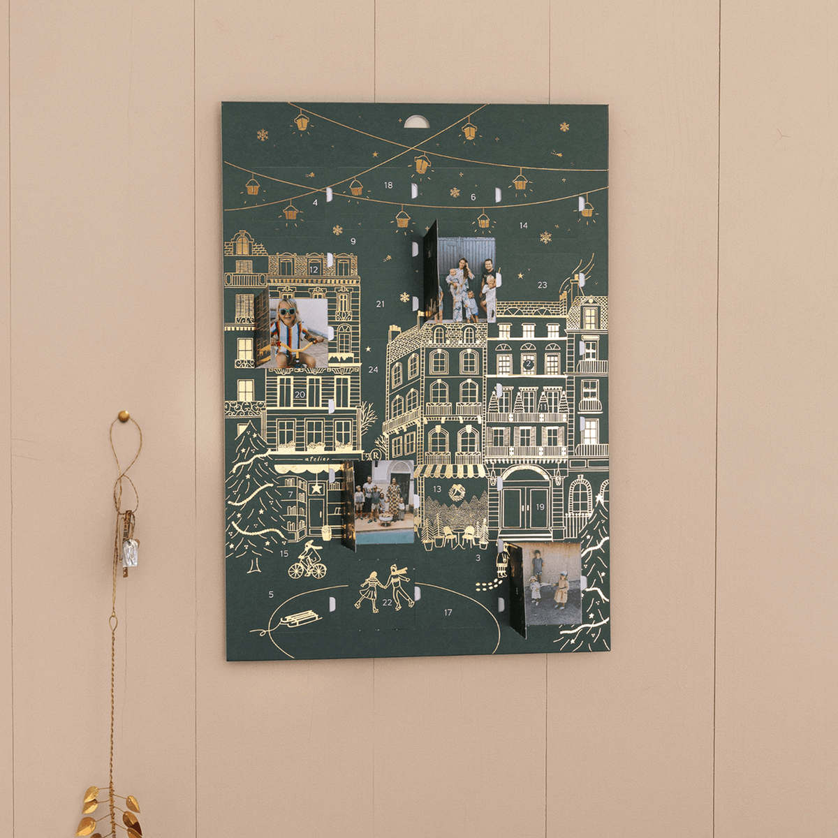 Calendrier de l'Avent Village doré