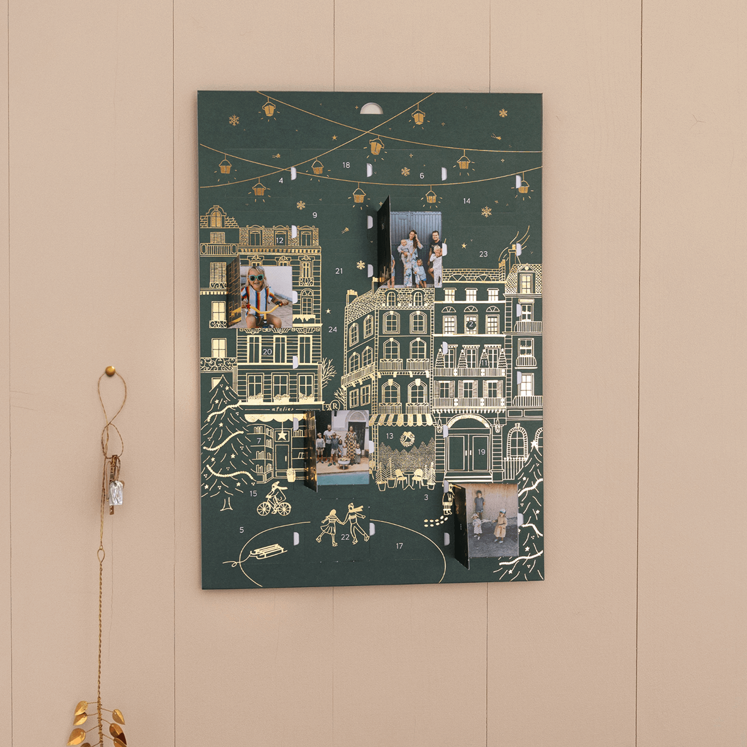 Calendrier de l'Avent Village doré