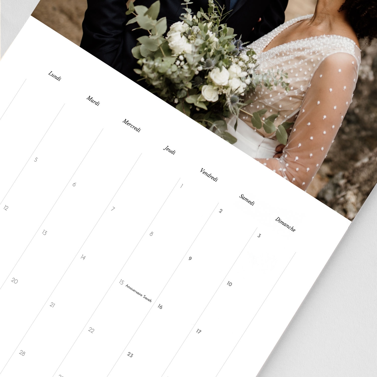 Calendrier mural cases personnalisables Cartouche