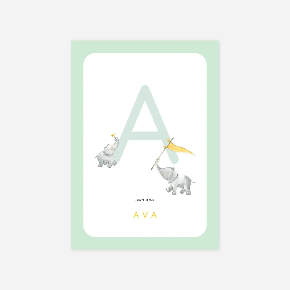 Faire-part naissance L'abécédaire des éléphants