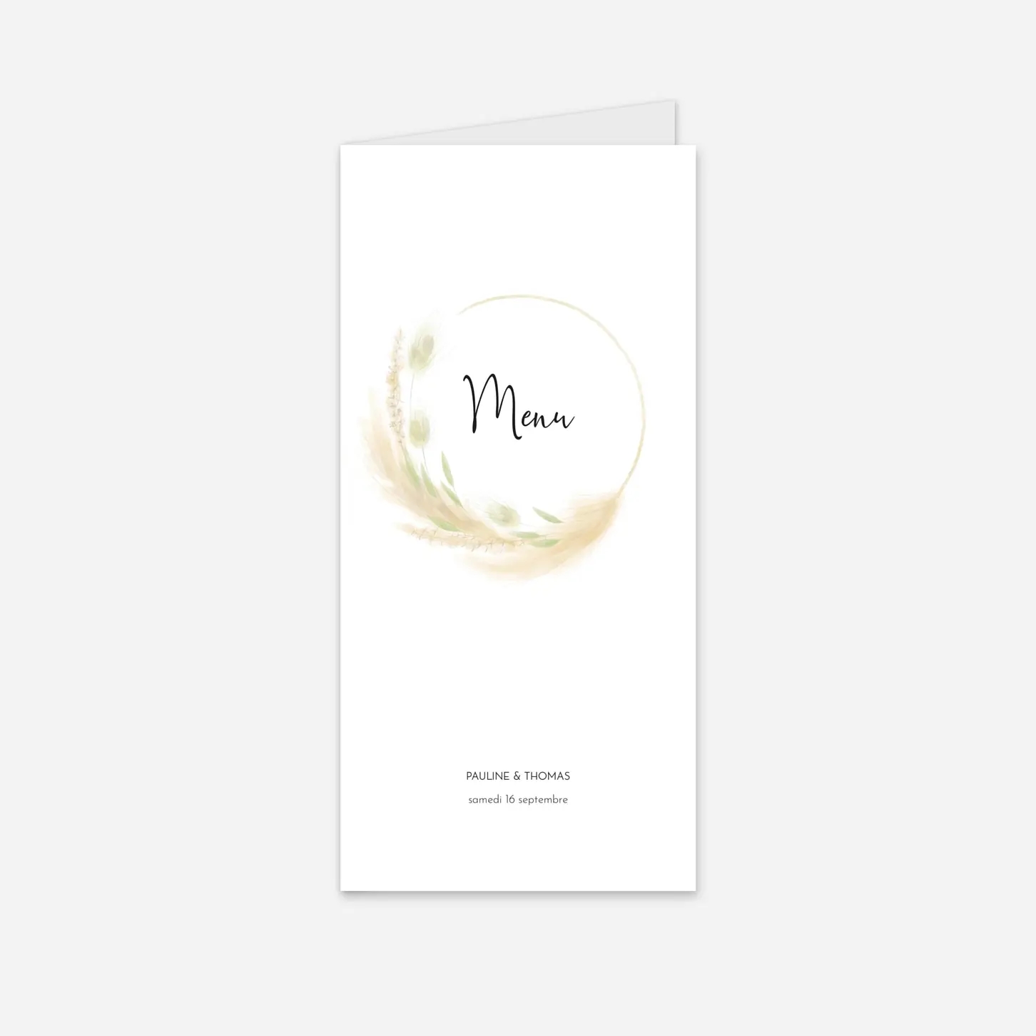 Menu mariage L'air du vent