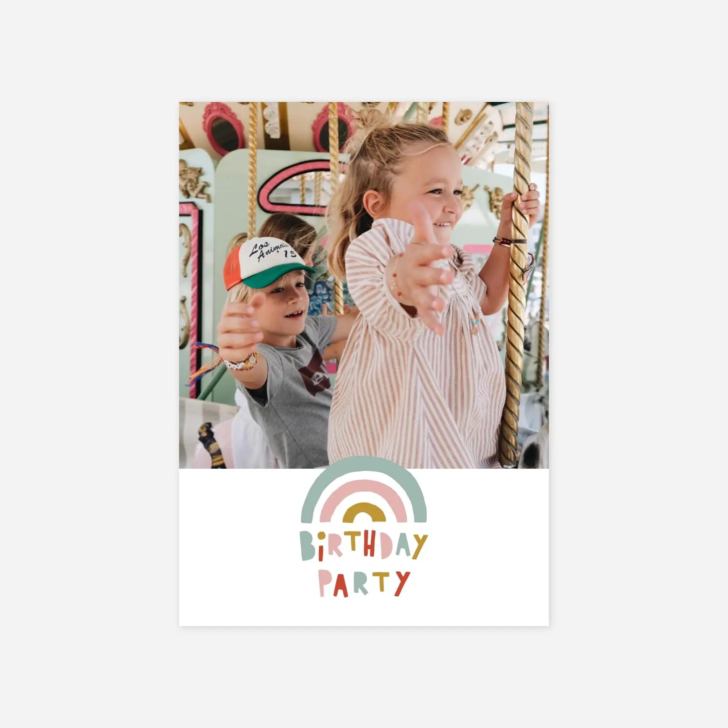 invitation anniversaire enfant Arc en ciel