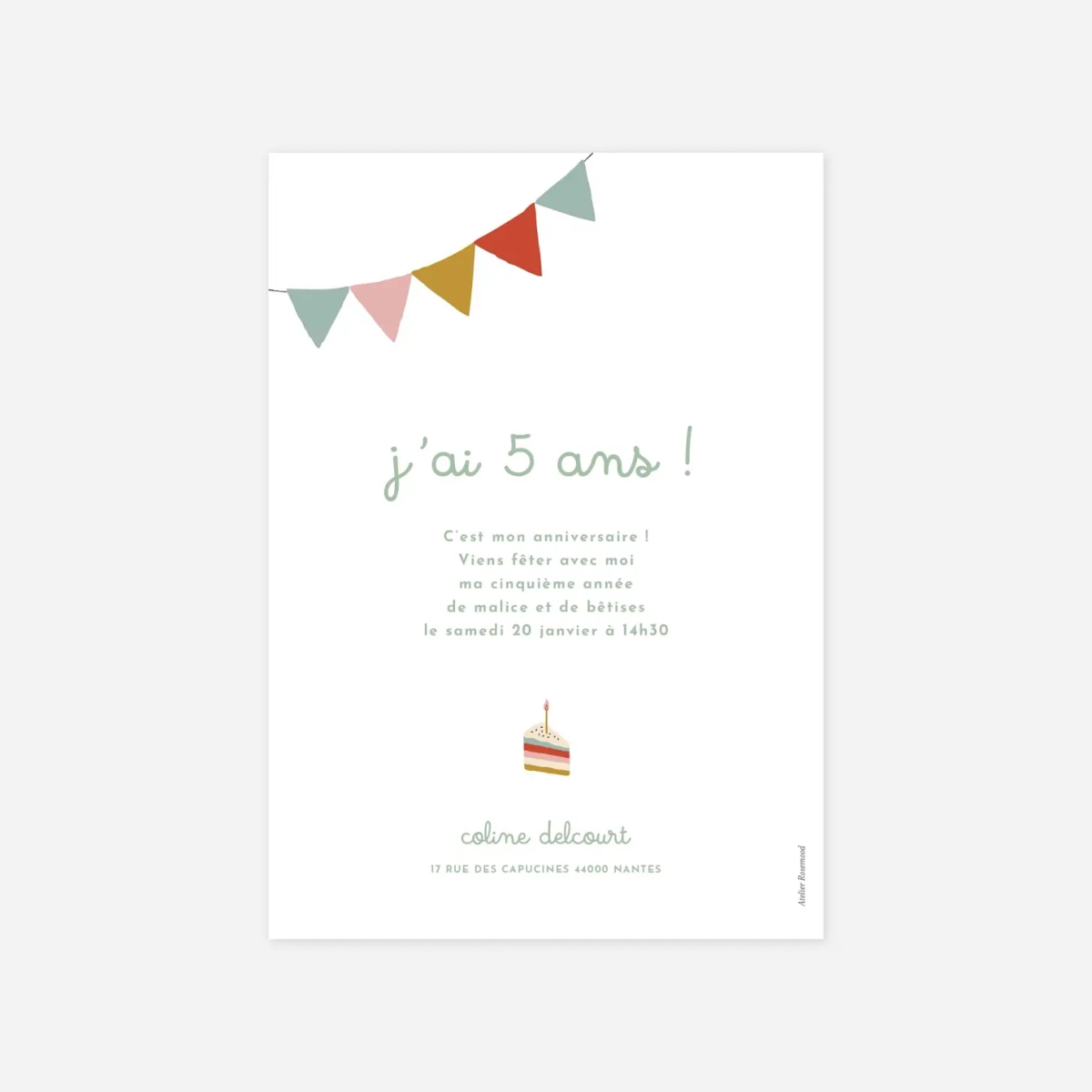 invitation anniversaire enfant Arc en ciel