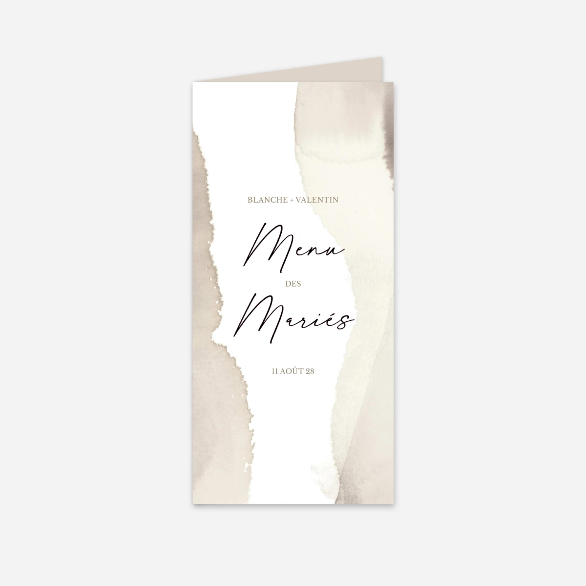 Menu mariage Amour en Typo