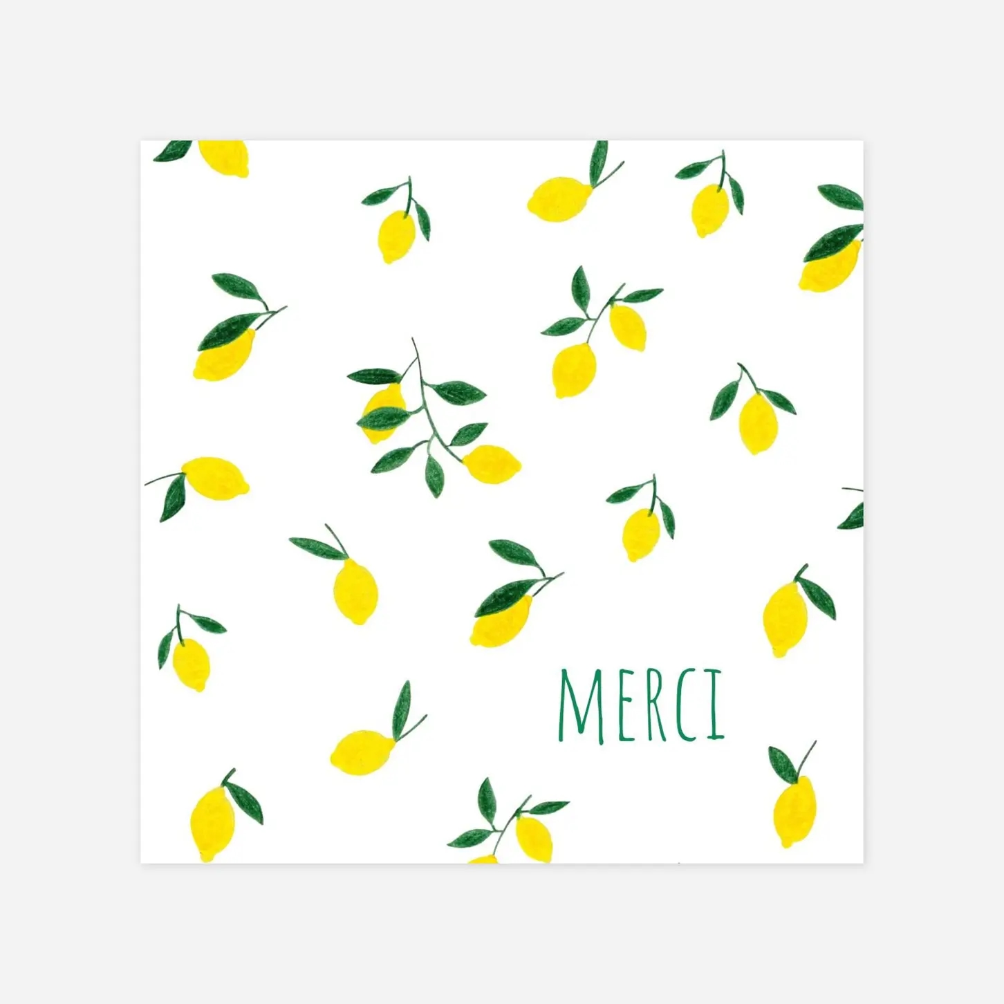 Carte remerciement naissance Agrumes crayonnées II