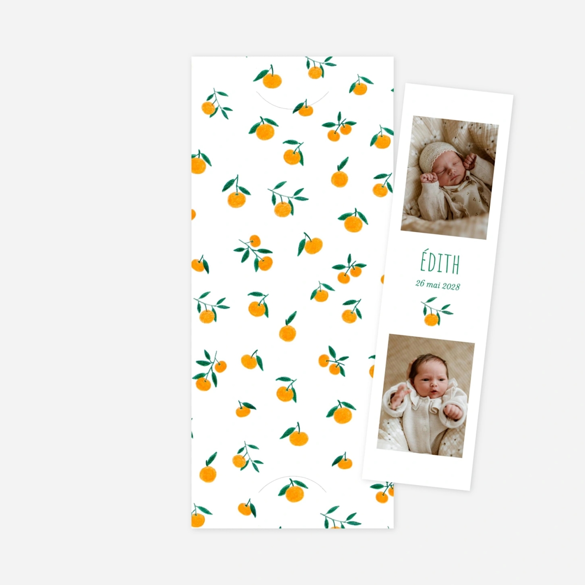 Faire-part naissance Agrumes crayonnées II