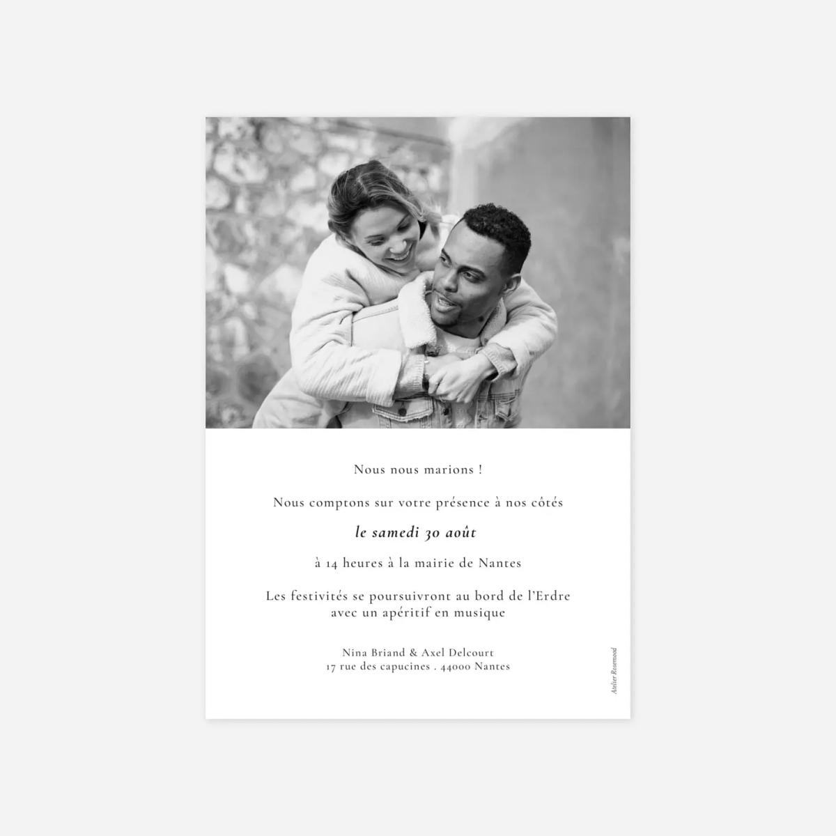 Faire-part mariage Alliance