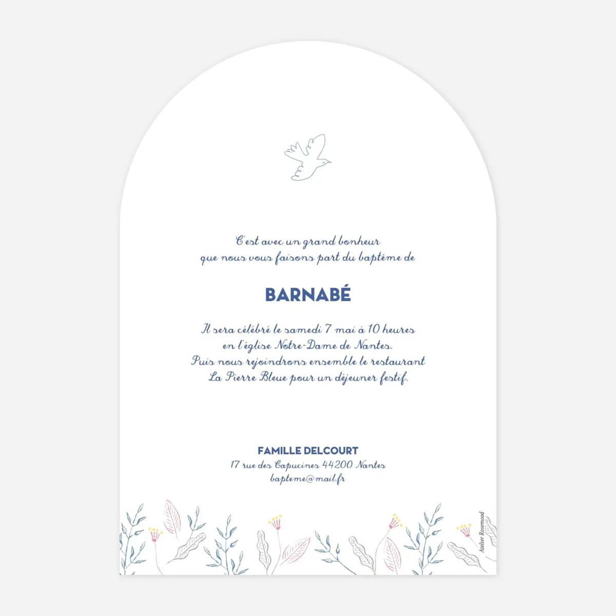 Faire-part baptême Allégresse