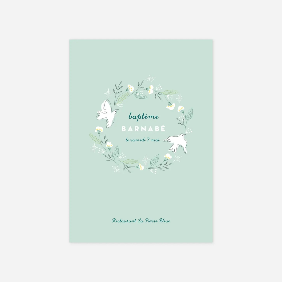 Menu baptême Allégresse