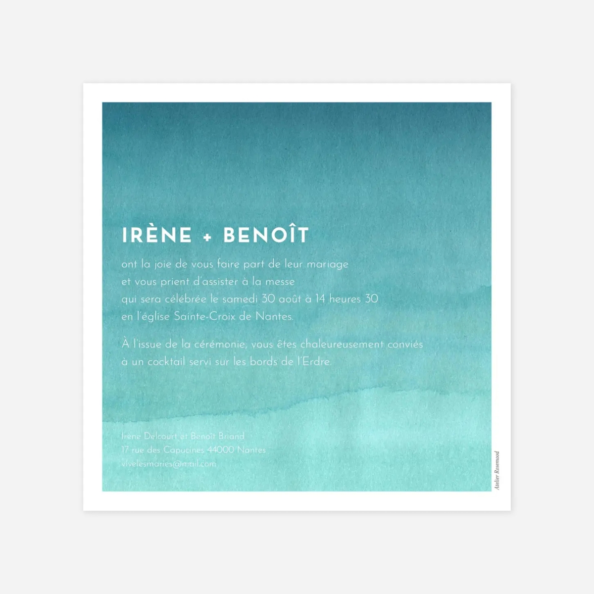 Faire-part mariage Aquarelle