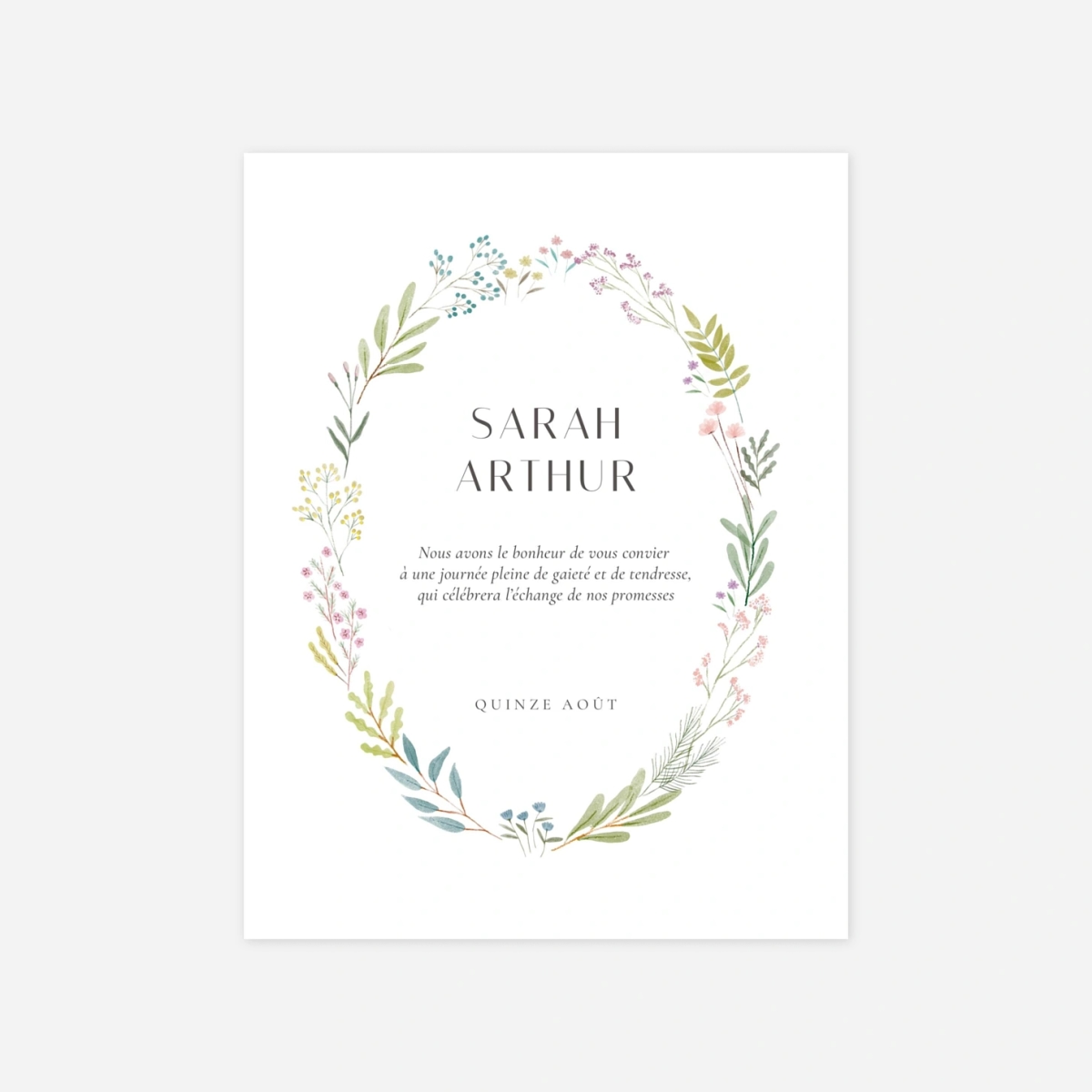 Faire-part mariage Aquarelle végétale