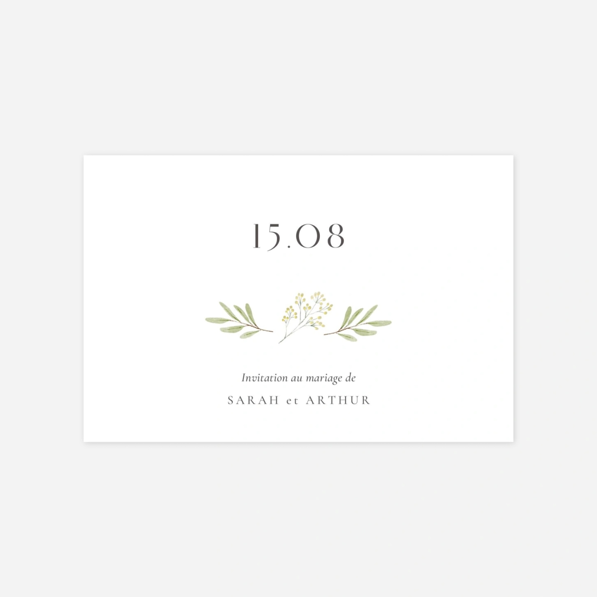 Carton d'invitation Aquarelle végétale