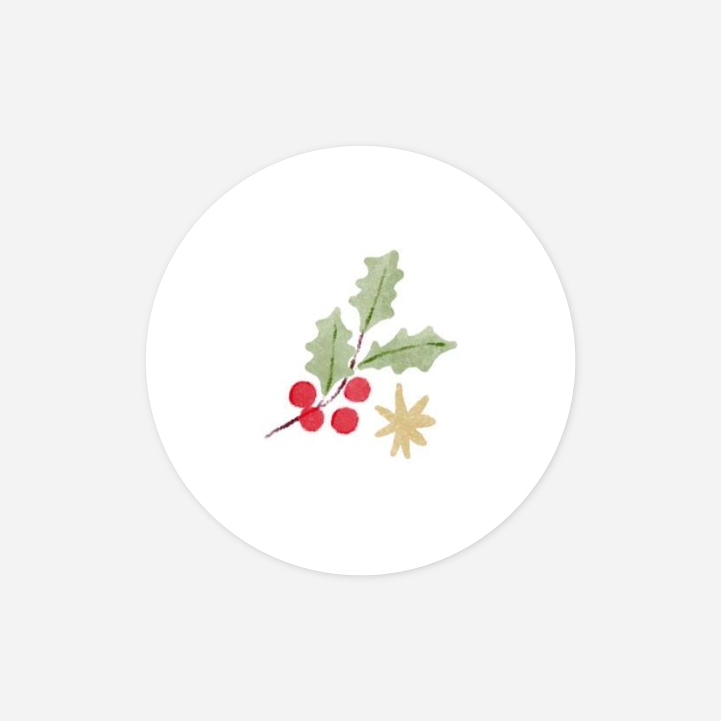 Étiquette cadeau Noël Aquarelle végétale